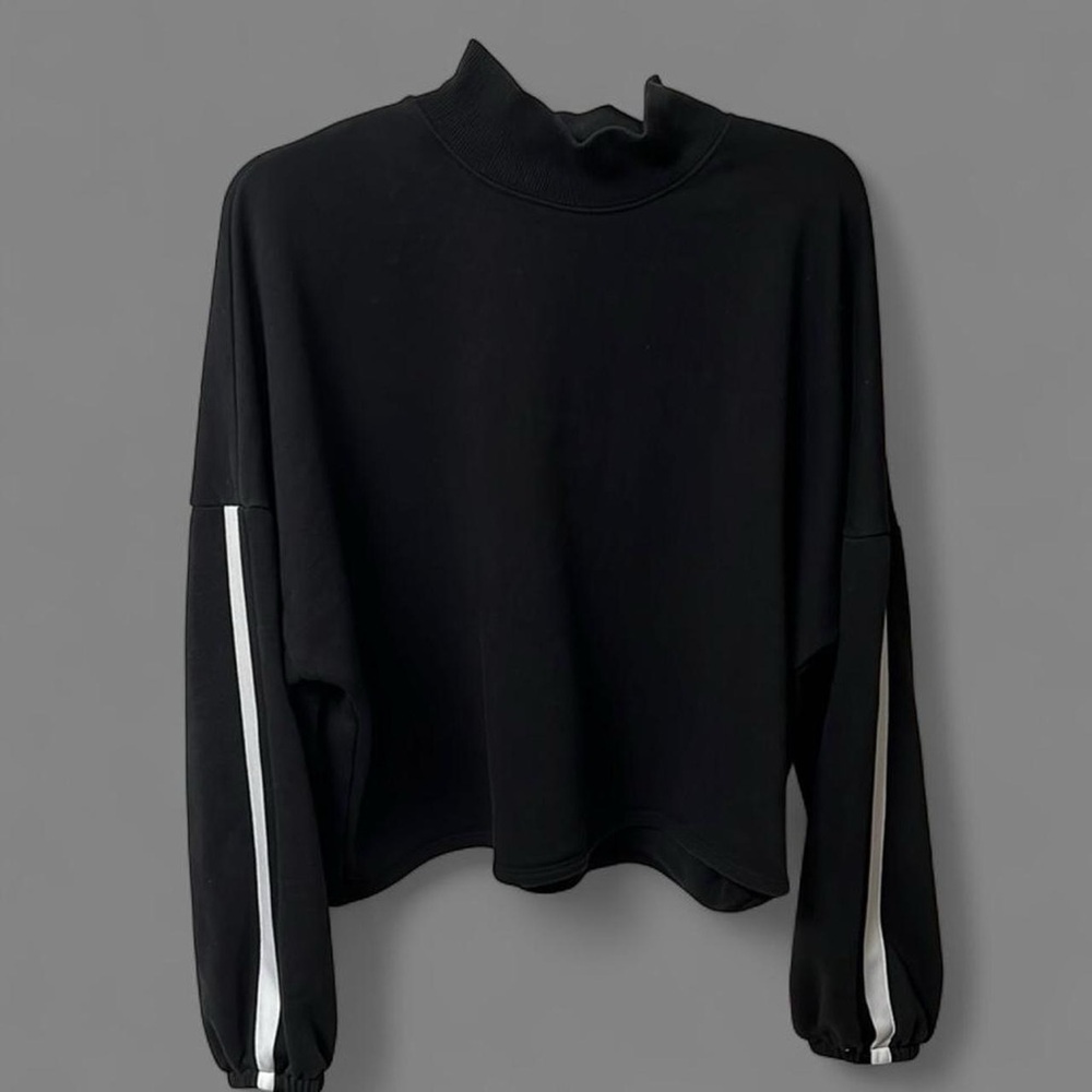 DSG Black Oversized Boxy Sweatshirt with Mandarin Collar